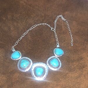 Silver and Turquoise Statement Necklace